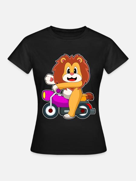 Löwe Motorrad - Frauen T-Shirt - Schwarz