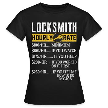 Locksmith Hourly rates Locksmith - Women's T-Shirt - black - Front - AI Model Female 172 dark (172cm)