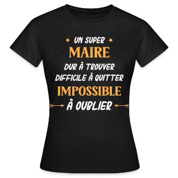Super Maire - T-shirt Femme - noir - Devant - AI Model Female 172 dark (172cm)