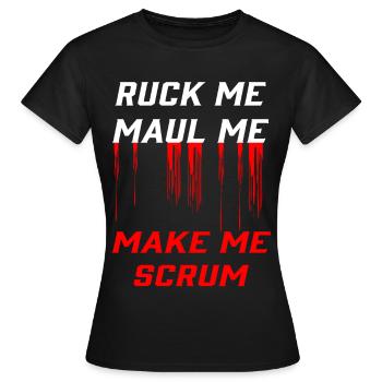 Rugby passion: jerk, mouth, scrum - Women's T-Shirt - black - Front - AI Model Female 172 dark (172cm)