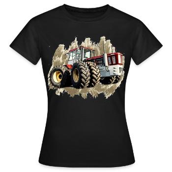 Tracteur Géant - T-shirt Femme - noir - Devant - AI Model Female 172 dark (172cm)