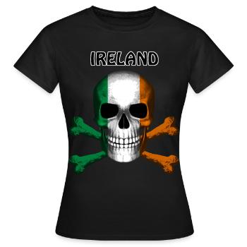 Skull Jolly Roger Pirate Flag Irlande R6Z - T-shirt Femme - noir - Devant - AI Model Female 172 dark (172cm)