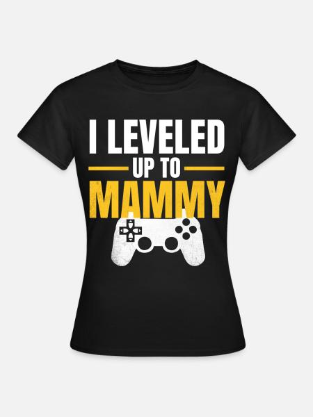 Level Up Mama Gamer - T-shirt dam - svart