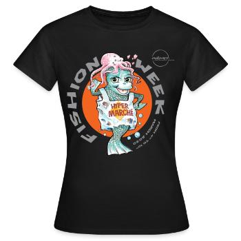Fishion Week von . Nemo - Frauen T-Shirt - Schwarz - Vorne - AI Model Female 172 dark (172cm)