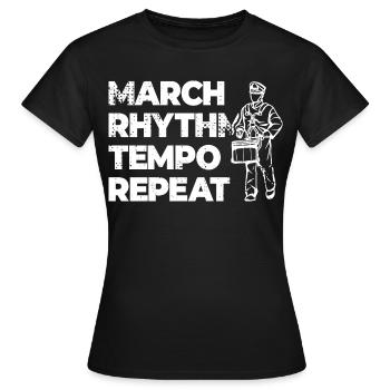 Répétition du tempo du rythme de marche - T-shirt Femme - noir - Devant - AI Model Female 172 dark (172cm)