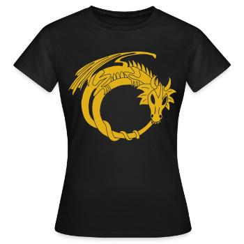 L'anneau du dragon d'or - T-shirt Femme - noir - Devant - AI Model Female 172 dark (172cm)