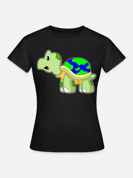 Schildkröte Erdkugel - Frauen T-Shirt - Schwarz