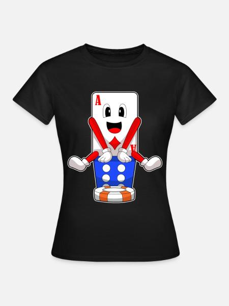 Poker Pokerchips Pokerkarten - Frauen T-Shirt - Schwarz
