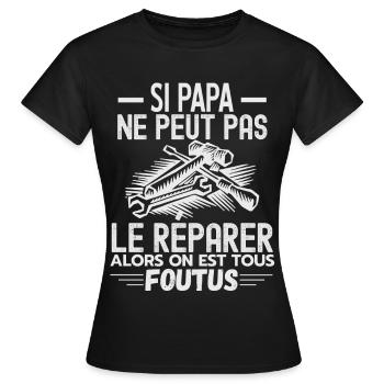Papa réparateur Papa Bricoleur Papa de l année 1 - T-shirt Femme - noir - Devant - AI Model Female 172 dark (172cm)