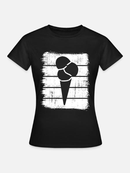 Eis in der Waffel - Frauen T-Shirt - Schwarz