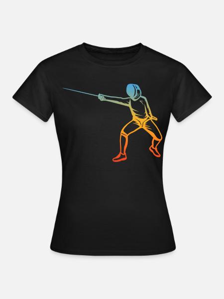 Fechter Zeichnung - Frauen T-Shirt - Schwarz