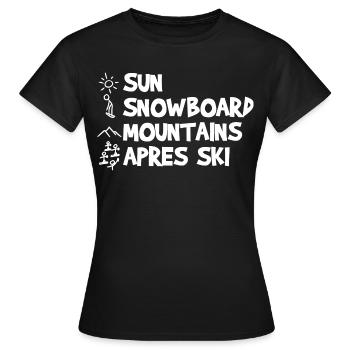 Blague drôle sur le snowboard - T-shirt Femme - noir - Devant - AI Model Female 172 dark (172cm)