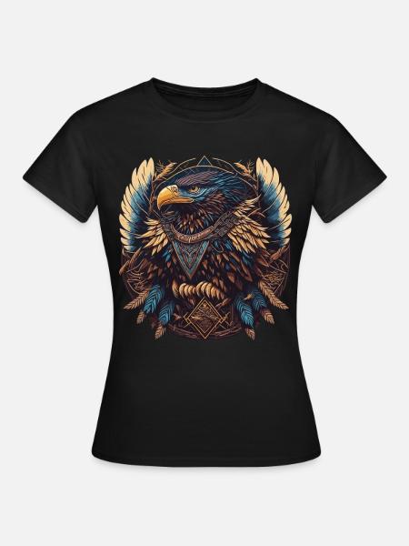 Nomadischer Adler Traumfänger - Frauen T-Shirt - Schwarz