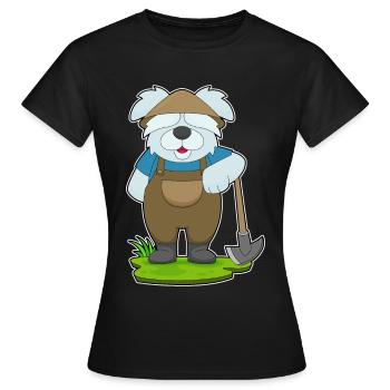 Hund Landwirt Spitzhacke Bauernhof - Frauen T-Shirt - Schwarz - Vorne - AI Model Female 172 dark (172cm)