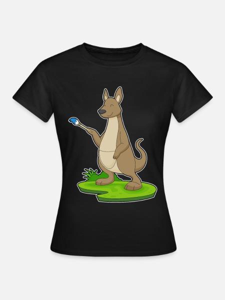 Känguru Maler Pinsel Malen - Frauen T-Shirt - Schwarz