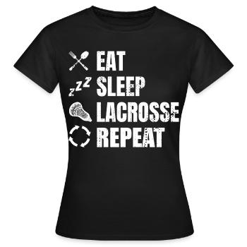 Lacrosse Spieler Routine - Frauen T-Shirt - Schwarz - Vorne - AI Model Female 172 dark (172cm)
