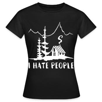 Solitaire (blanc) - T-shirt Femme - noir - Devant - AI Model Female 172 dark (172cm)