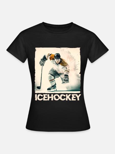 Eishockeyspieler - Frauen T-Shirt - Schwarz
