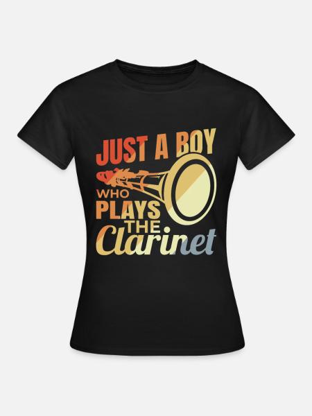 Junger Klarinettenspieler - Frauen T-Shirt - Schwarz