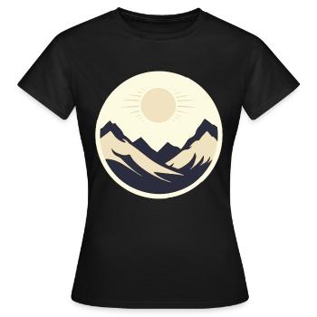 Berge bei Sonnenschein - Frauen T-Shirt - Schwarz - Vorne - AI Model Female 172 dark (172cm)
