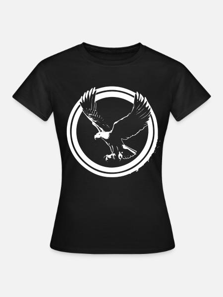 Adler Logo in Kreisen - Dame-T-shirt - sort
