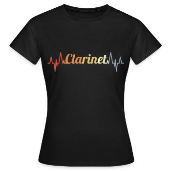 Battement de cœur de clarinette vintage - T-shirt Femme - noir - Devant - AI Model Female 172 dark (172cm)