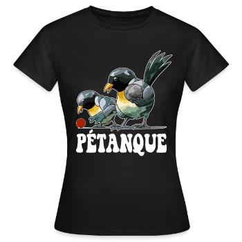 Boules de boules de boules pour pétanque - T-shirt Femme - noir - Devant - AI Model Female 172 dark (172cm)