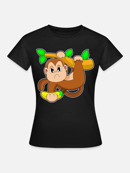 Affe Bodybuilder Hantel Bodybuilding - Frauen T-Shirt - Schwarz