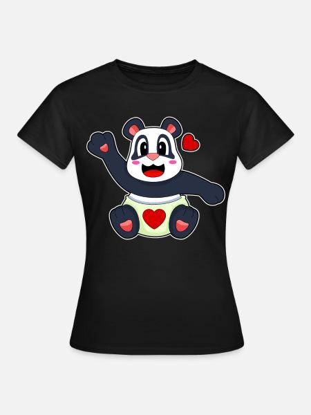 Panda Baby Windel - Frauen T-Shirt - Schwarz
