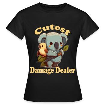 Mignon causer des dégâts koala ours avec petit vog - T-shirt Femme - noir - Devant - AI Model Female 172 dark (172cm)