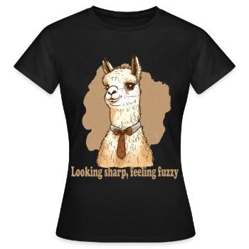Avoir l’air vif sensation de lama flou - T-shirt Femme - noir - Devant - AI Model Female 172 dark (172cm)