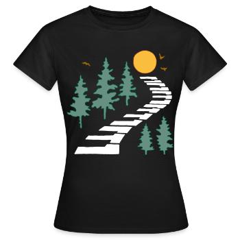Musical path - Women's T-Shirt - black - Front - AI Model Female 172 dark (172cm)