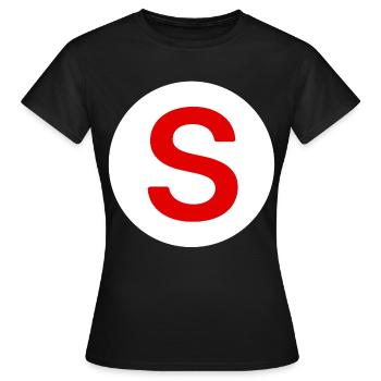 autocollant voiture, sénior à bord - T-shirt Femme - noir - Devant - AI Model Female 172 dark (172cm)