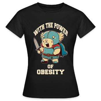 Little Sword Warrior with the Power of Obesity - Women's T-Shirt - black - Front - AI Model Female 172 dark (172cm)