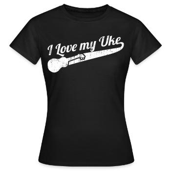 I Love My Uke - Frauen T-Shirt - Schwarz - Vorne - AI Model Female 172 dark (172cm)