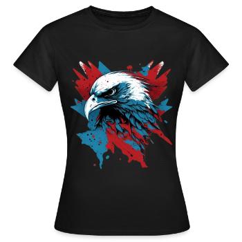 Patriotischer Adler - Frauen T-Shirt - Schwarz - Vorne - AI Model Female 172 dark (172cm)