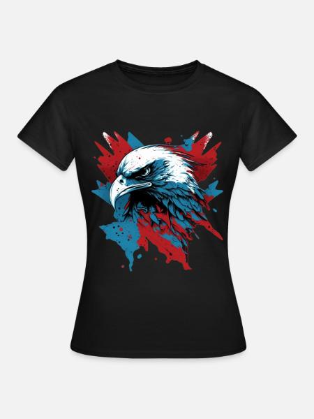 Aigle patriotique - T-shirt Femme - noir