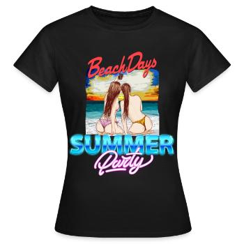 Journées à la plage - T-shirt Femme - noir - Devant - AI Model Female 172 dark (172cm)