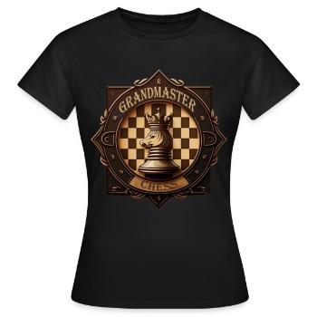 Schachabzeichen - Frauen T-Shirt - Schwarz - Vorne - AI Model Female 172 dark (172cm)