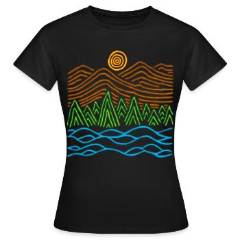 Strange landscape - Women's T-Shirt - black - Front - AI Model Female 172 dark (172cm)