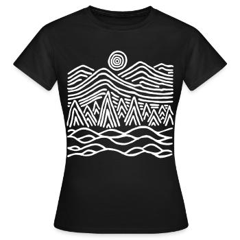 Strange white landscape - Women's T-Shirt - black - Front - AI Model Female 172 dark (172cm)