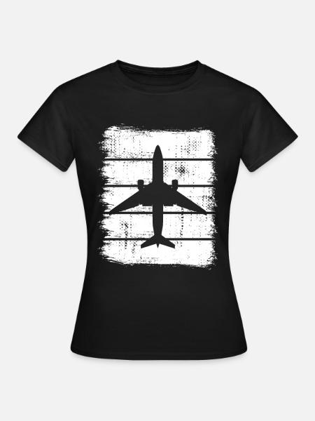Flugzeuge Skizze - Frauen T-Shirt - Schwarz