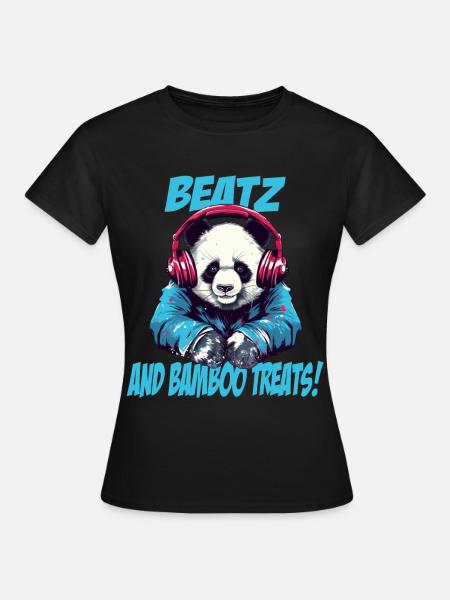 Panda DJ - Frauen T-Shirt - Schwarz