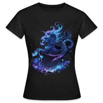 Mystisches Einhorn Mitternacht - Frauen T-Shirt - Schwarz - Vorne - AI Model Female 172 dark (172cm)