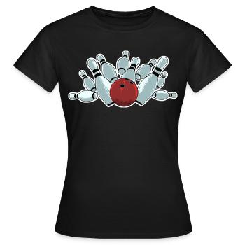 Bowling Strike - Women's T-Shirt - black - Front - AI Model Female 172 dark (172cm)