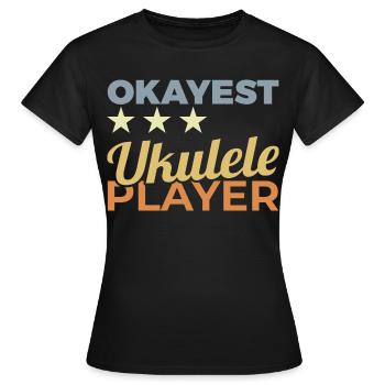 Ukuléléliste moyen - T-shirt Femme - noir - Devant - AI Model Female 172 dark (172cm)