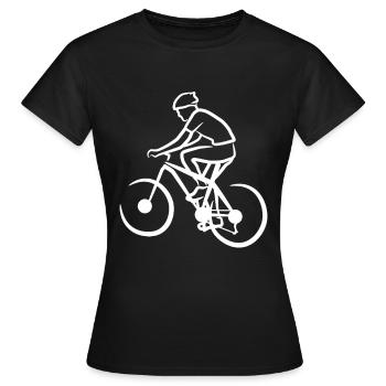 Drôle de vététiste - T-shirt Femme - noir - Devant - AI Model Female 172 dark (172cm)