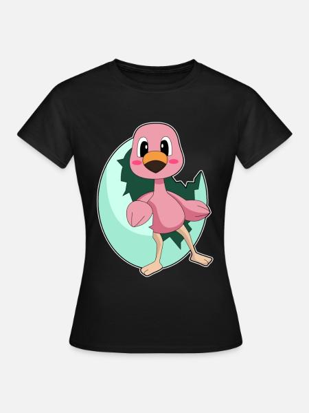 Flamingo Ei - Frauen T-Shirt - Schwarz