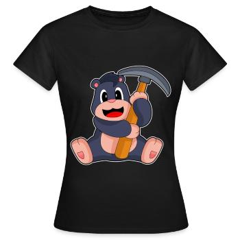 Maulwurf Bergarbeiter Spitzhacke Bergbau - Frauen T-Shirt - Schwarz - Vorne - AI Model Female 172 dark (172cm)