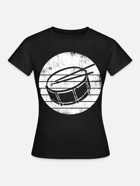 Snare Drum Zeichnung - Frauen T-Shirt - Schwarz